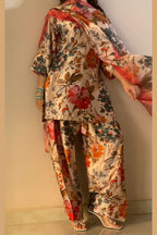 Multi Floral Farshi Shalwar Kameez with Dupatta