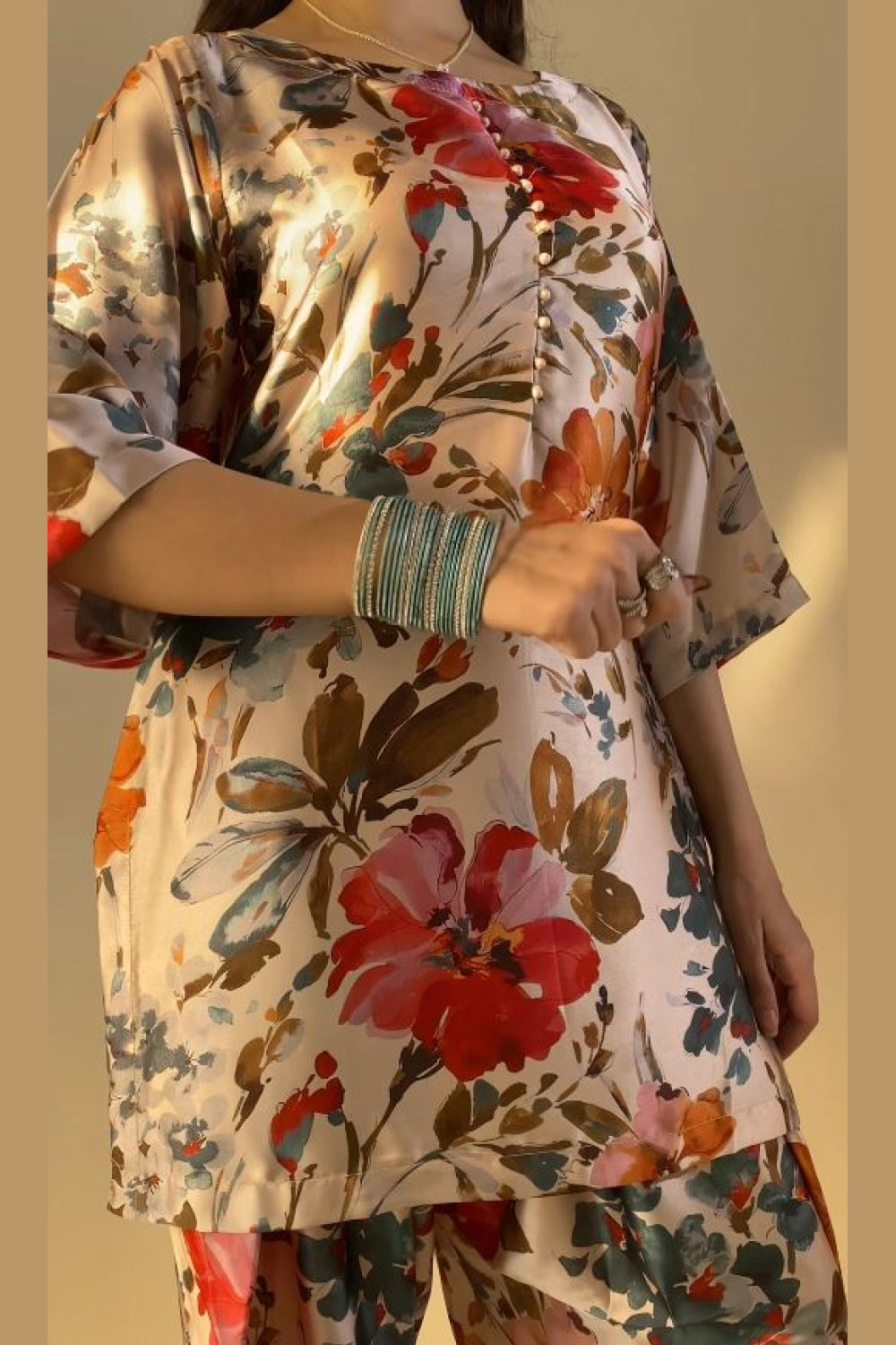 Multi Floral Farshi Shalwar Kameez with Dupatta