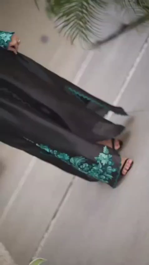 Kaftan Suit with Turquoise Embroidery